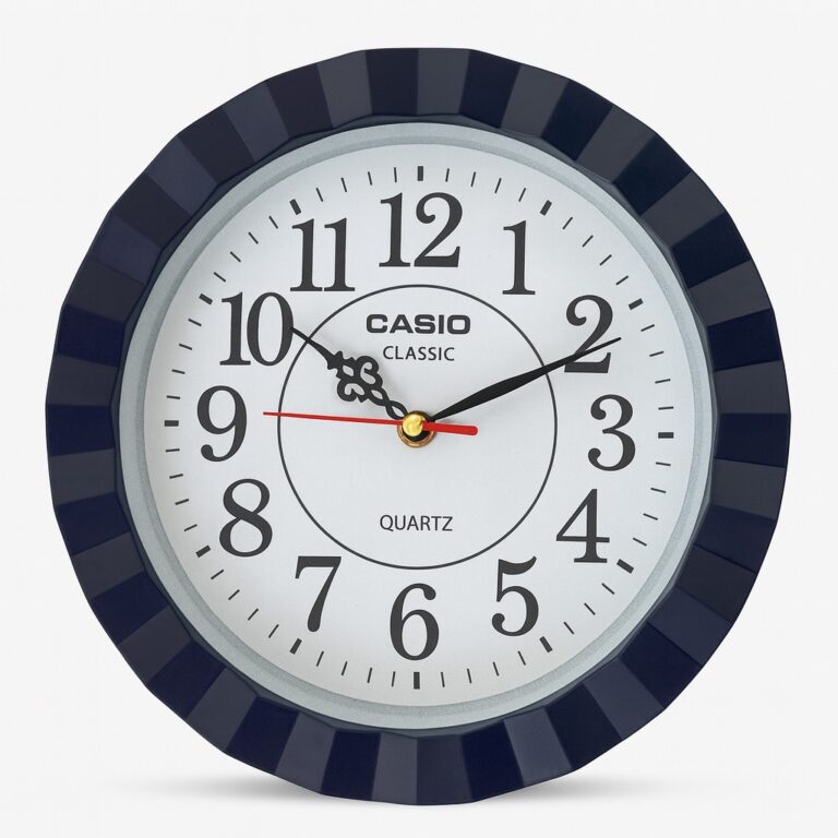 Casio Classic Quartz Wall Clock – Elegant Black Frame