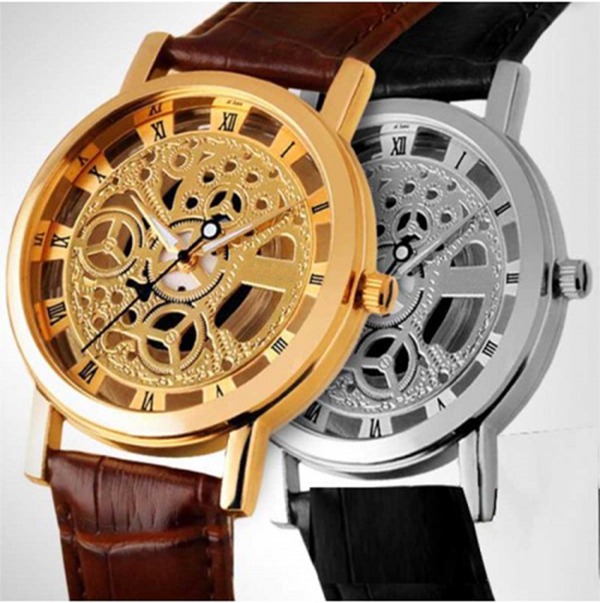 Elegant Golden Skeleton Watch